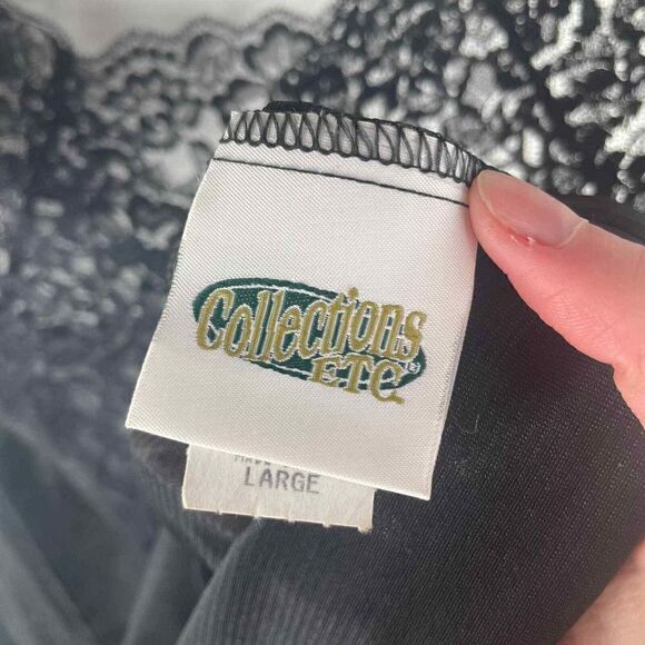 Vintage Collections Etc. Size Large Lace Lingerie Top‎ (Lot 2) Cream and Black - Picture 12 of 13